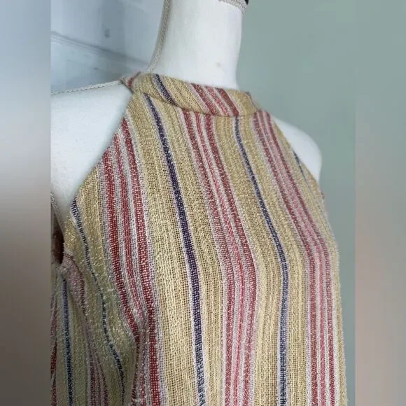 Stripped Earthy Bohemian Casual Top by the Brand W5 Sz Medium - Picture 2 of 6